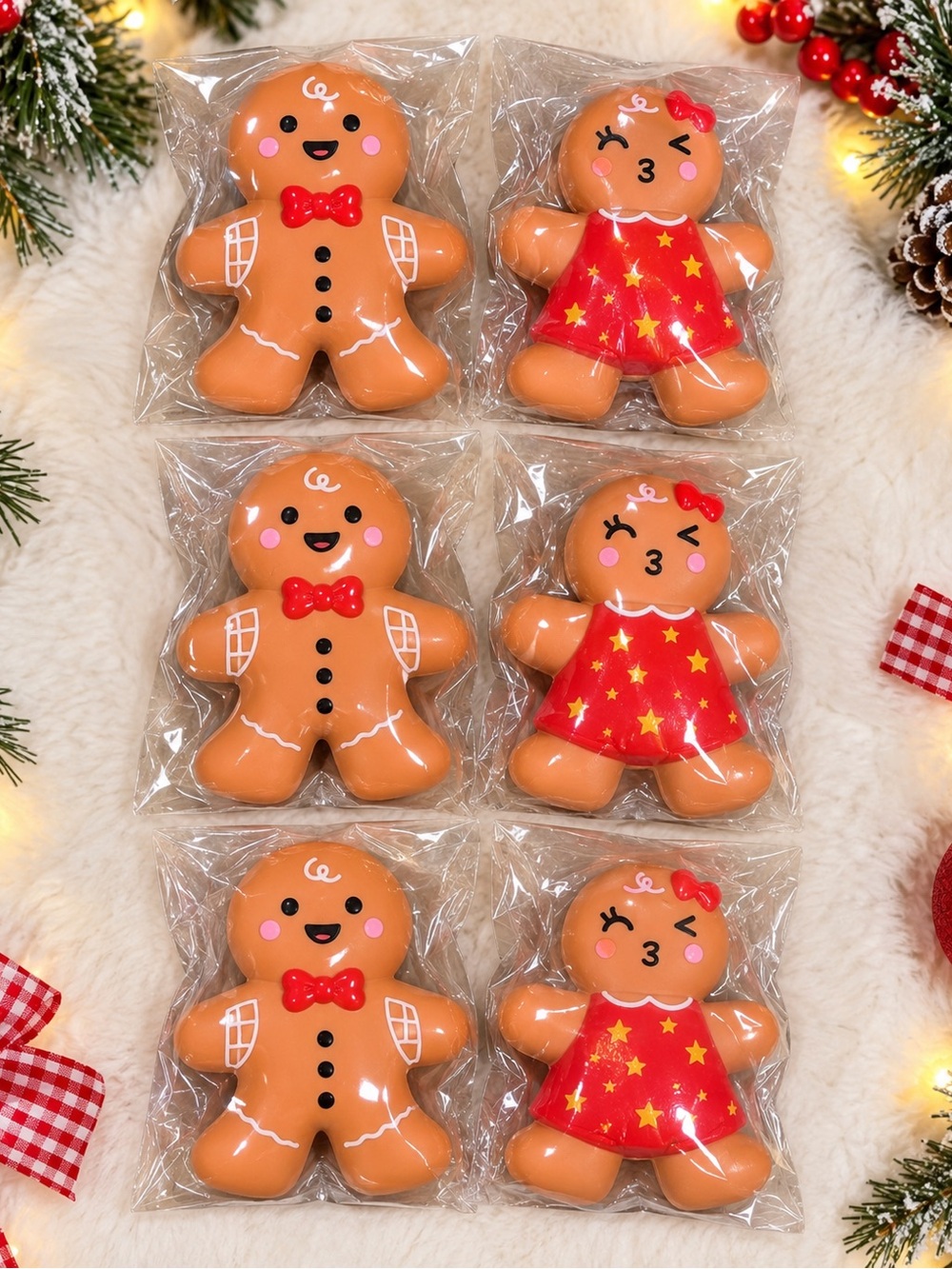 Holiday Gingerbread Squishy Toy- Set of 2 per sale -